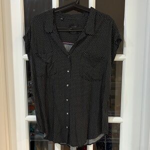 JACHS Girlfriend Black and White Polka Dot Blouse
